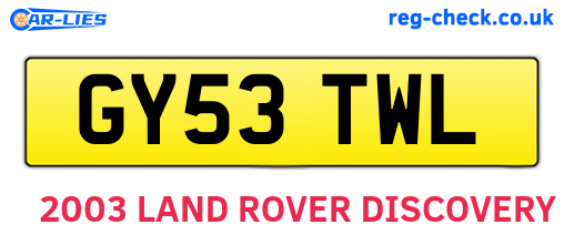 GY53TWL are the vehicle registration plates.