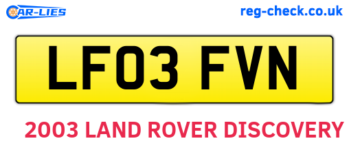 LF03FVN are the vehicle registration plates.