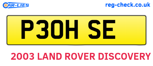 P30HSE are the vehicle registration plates.