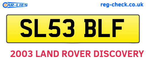SL53BLF are the vehicle registration plates.