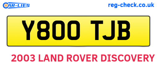 Y800TJB are the vehicle registration plates.