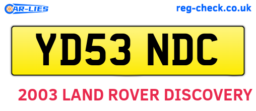 YD53NDC are the vehicle registration plates.