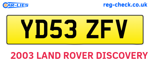 YD53ZFV are the vehicle registration plates.