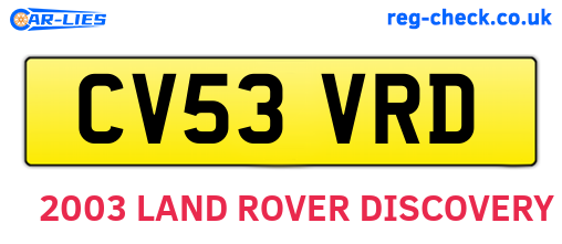 CV53VRD are the vehicle registration plates.