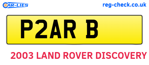P2ARB are the vehicle registration plates.