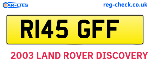 R145GFF are the vehicle registration plates.