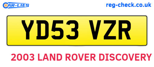 YD53VZR are the vehicle registration plates.