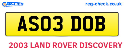 AS03DOB are the vehicle registration plates.