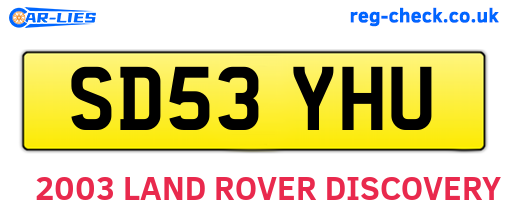 SD53YHU are the vehicle registration plates.