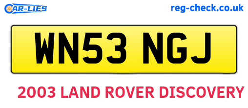 WN53NGJ are the vehicle registration plates.
