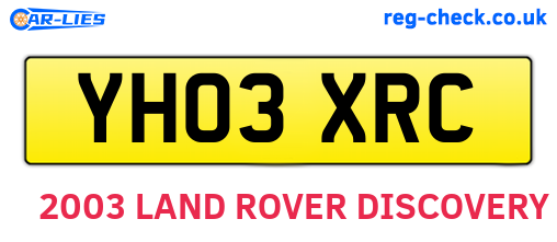 YH03XRC are the vehicle registration plates.