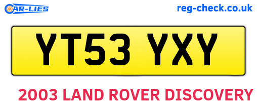 YT53YXY are the vehicle registration plates.