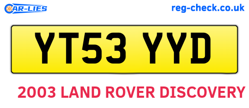 YT53YYD are the vehicle registration plates.