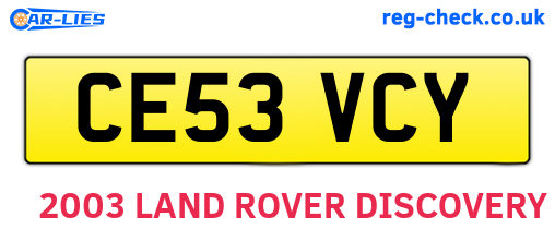 CE53VCY are the vehicle registration plates.