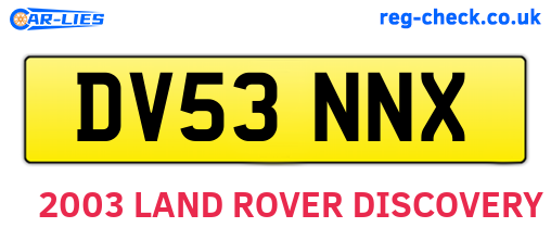 DV53NNX are the vehicle registration plates.