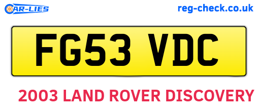 FG53VDC are the vehicle registration plates.