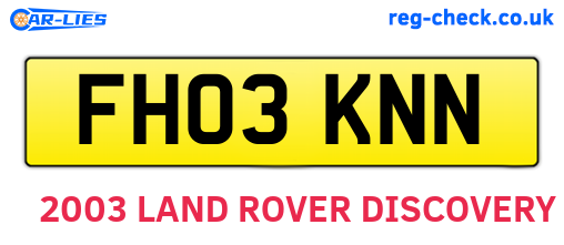 FH03KNN are the vehicle registration plates.
