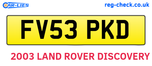 FV53PKD are the vehicle registration plates.