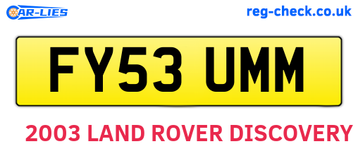 FY53UMM are the vehicle registration plates.