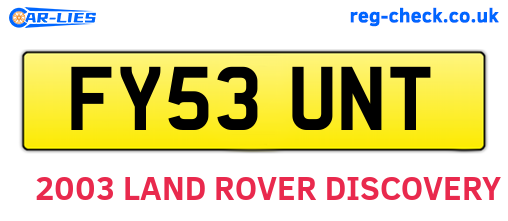 FY53UNT are the vehicle registration plates.