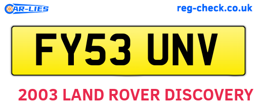 FY53UNV are the vehicle registration plates.