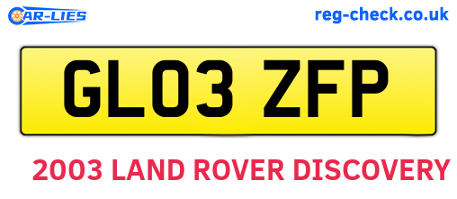 GL03ZFP are the vehicle registration plates.