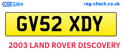 GV52XDY are the vehicle registration plates.