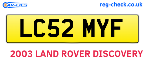 LC52MYF are the vehicle registration plates.