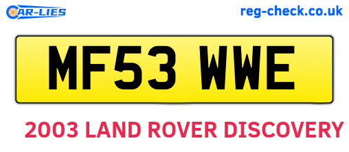MF53WWE are the vehicle registration plates.