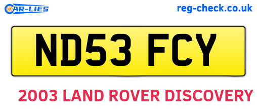 ND53FCY are the vehicle registration plates.