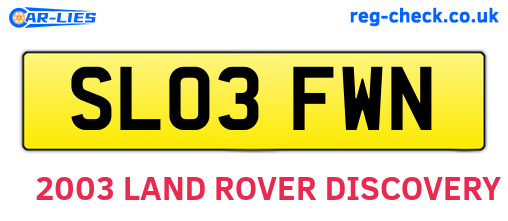 SL03FWN are the vehicle registration plates.