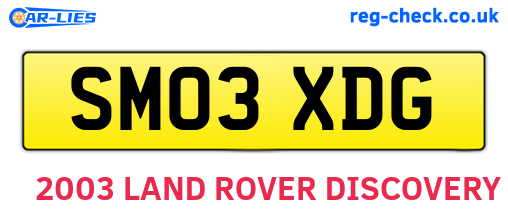 SM03XDG are the vehicle registration plates.
