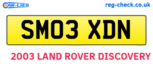 SM03XDN are the vehicle registration plates.