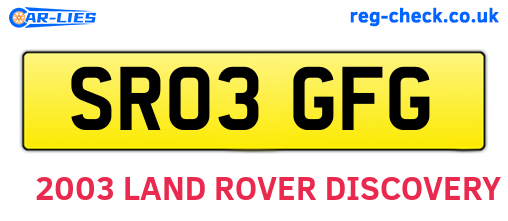SR03GFG are the vehicle registration plates.