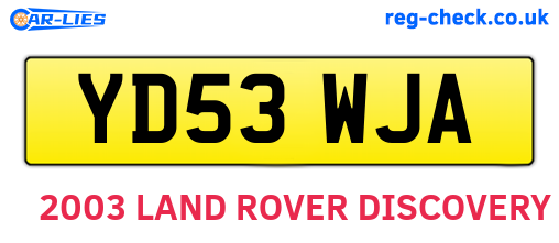 YD53WJA are the vehicle registration plates.