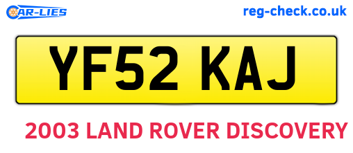 YF52KAJ are the vehicle registration plates.