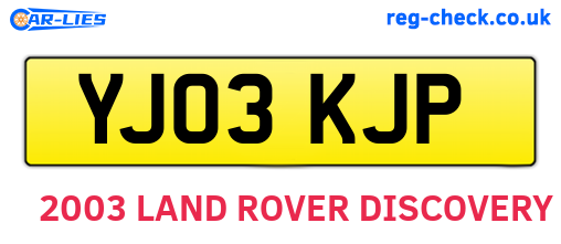 YJ03KJP are the vehicle registration plates.