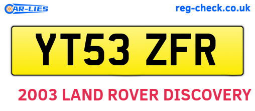 YT53ZFR are the vehicle registration plates.