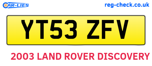 YT53ZFV are the vehicle registration plates.