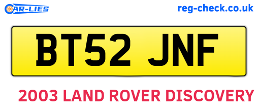 BT52JNF are the vehicle registration plates.