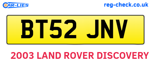 BT52JNV are the vehicle registration plates.