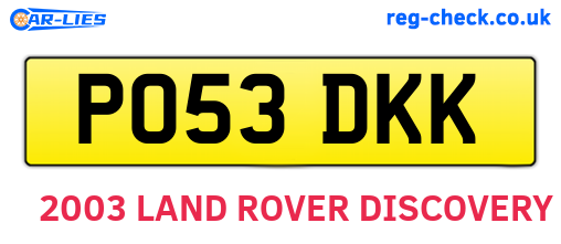 PO53DKK are the vehicle registration plates.