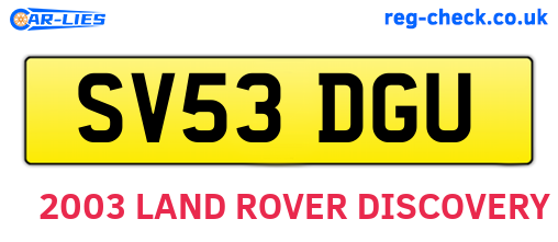 SV53DGU are the vehicle registration plates.