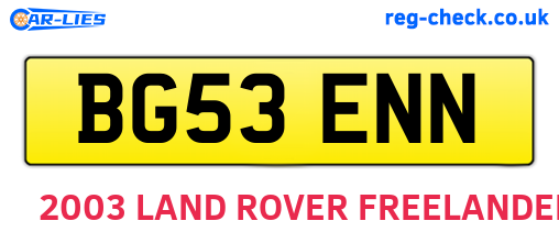 BG53ENN are the vehicle registration plates.