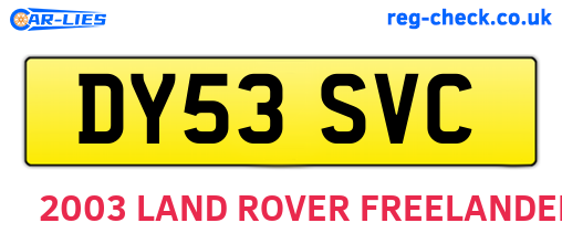 DY53SVC are the vehicle registration plates.
