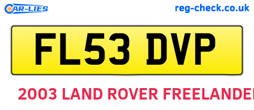 FL53DVP are the vehicle registration plates.