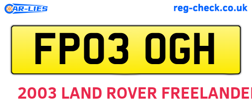 FP03OGH are the vehicle registration plates.