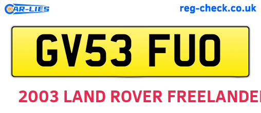 GV53FUO are the vehicle registration plates.