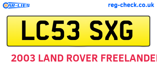 LC53SXG are the vehicle registration plates.