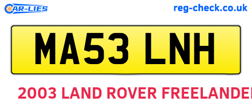 MA53LNH are the vehicle registration plates.